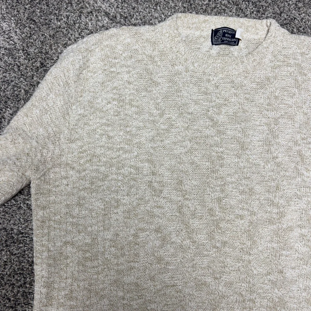 Vintage Peconic Bay Traders Sweater XL Cream Beige Knit Crewneck Grandpa Core